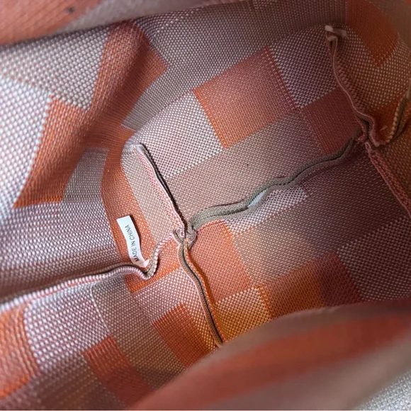 Women’s Orange & Cream Color Block Tote Bag - Picture 7 of 7